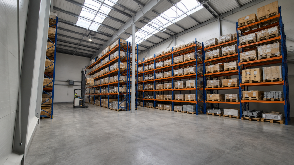 High-bay storage — inside the new BREVE warehouse hall